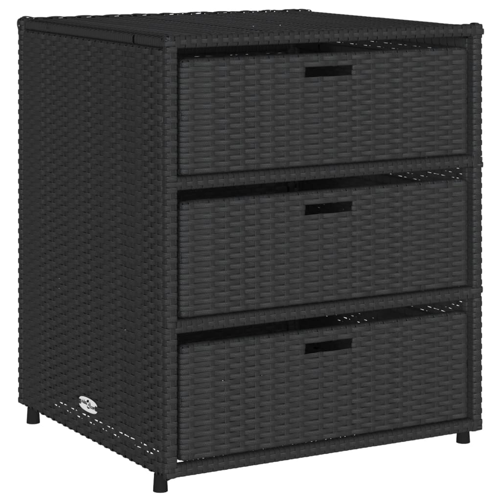 Gartenschrank Schwarz 55x59x69 cm Poly Rattan - Pazzar.ch