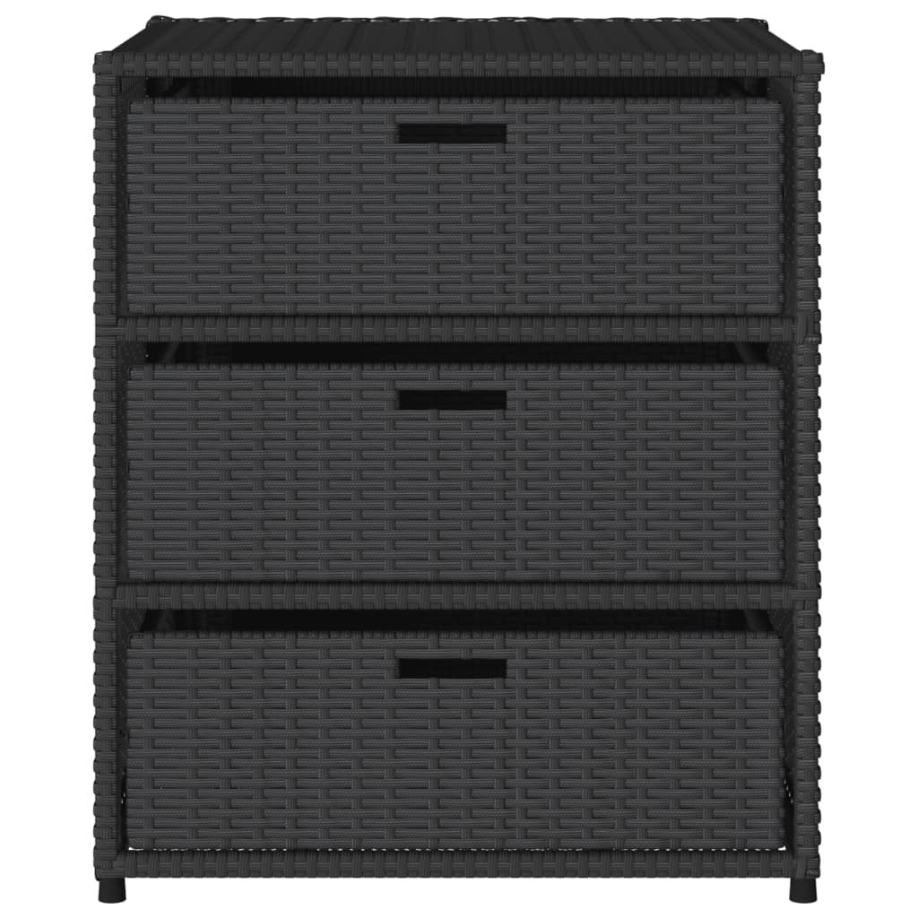 Gartenschrank Schwarz 55x59x69 cm Poly Rattan - Pazzar.ch