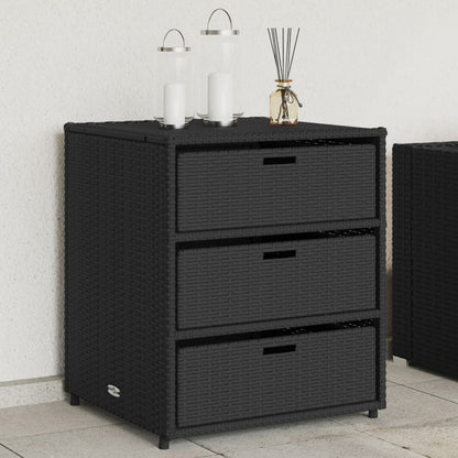 Gartenschrank Schwarz 55x59x69 cm Poly Rattan - Pazzar.ch