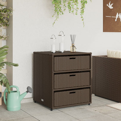 Gartenschrank Braun 55x59x69 cm Poly Rattan - Pazzar.ch