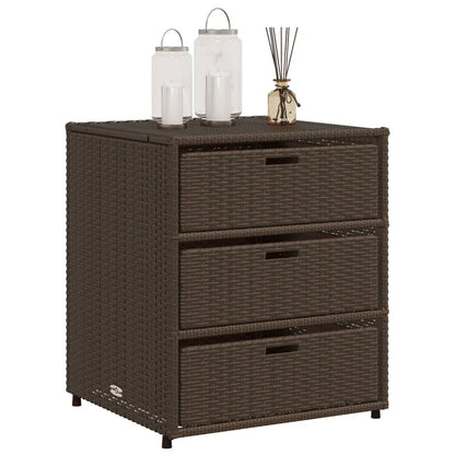 Gartenschrank Braun 55x59x69 cm Poly Rattan - Pazzar.ch