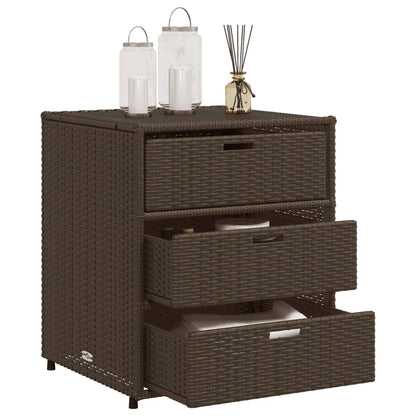 Gartenschrank Braun 55x59x69 cm Poly Rattan - Pazzar.ch
