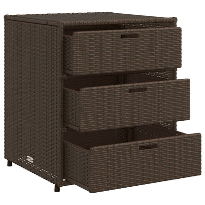 Gartenschrank Braun 55x59x69 cm Poly Rattan - Pazzar.ch
