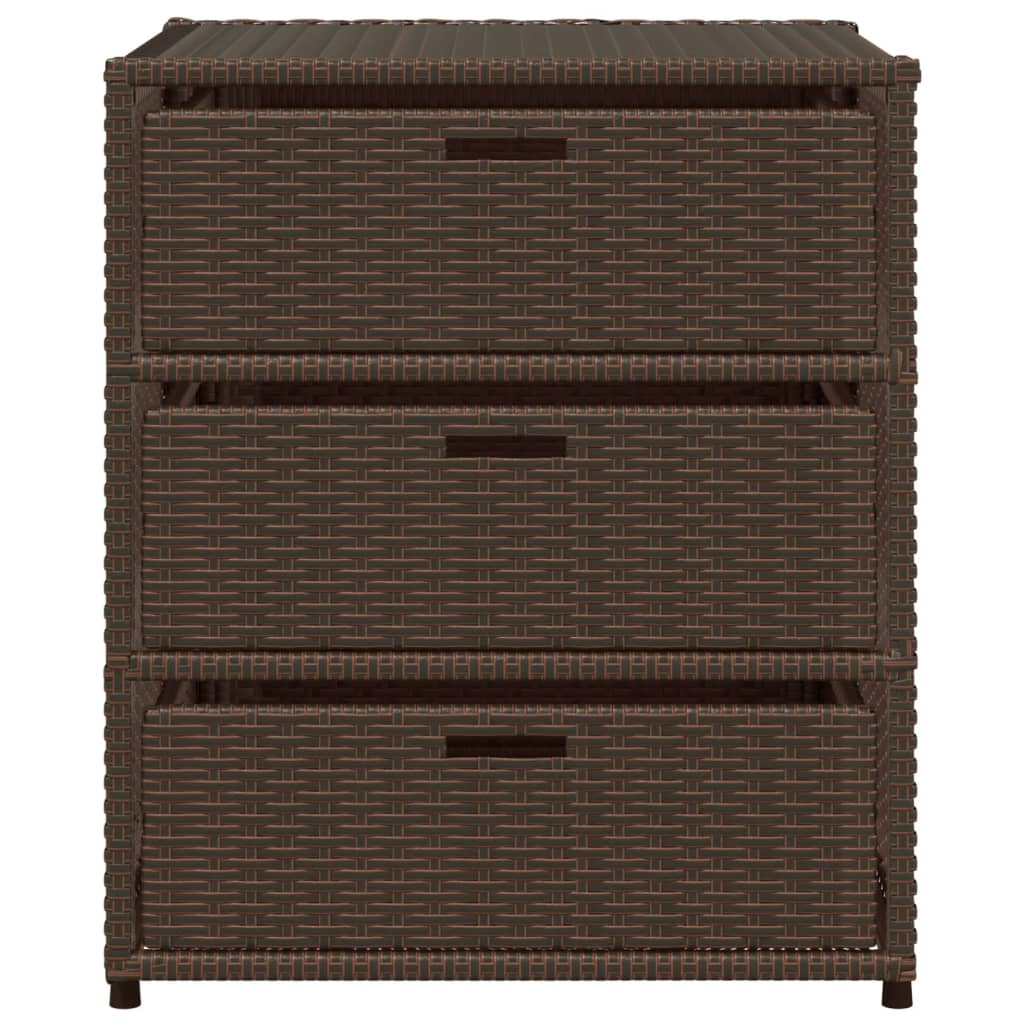 Gartenschrank Braun 55x59x69 cm Poly Rattan - Pazzar.ch