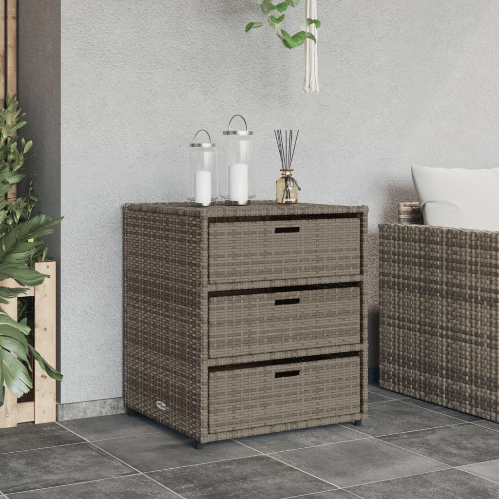 Gartenschrank Grau 55x59x69 cm Poly Rattan - Pazzar.ch