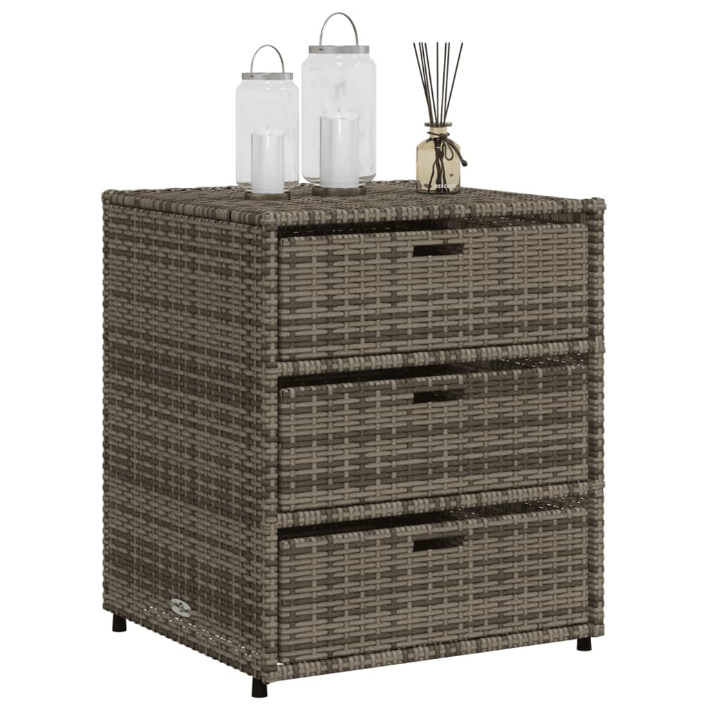Gartenschrank Grau 55x59x69 cm Poly Rattan - Pazzar.ch