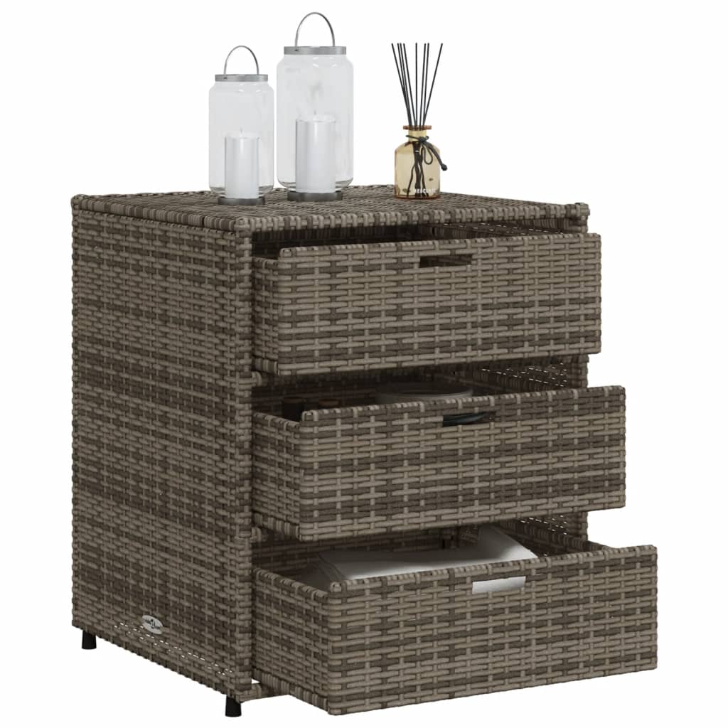 Gartenschrank Grau 55x59x69 cm Poly Rattan - Pazzar.ch