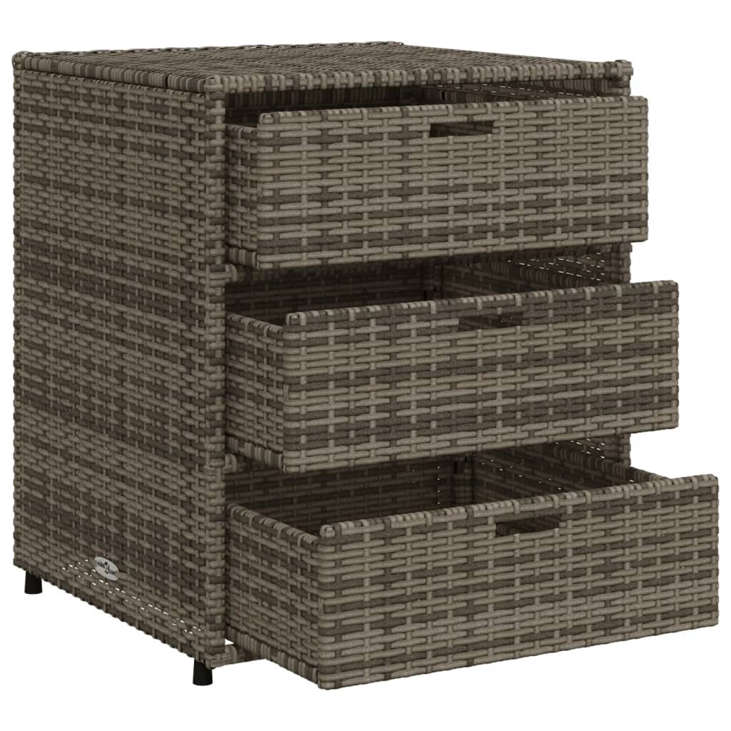 Gartenschrank Grau 55x59x69 cm Poly Rattan - Pazzar.ch