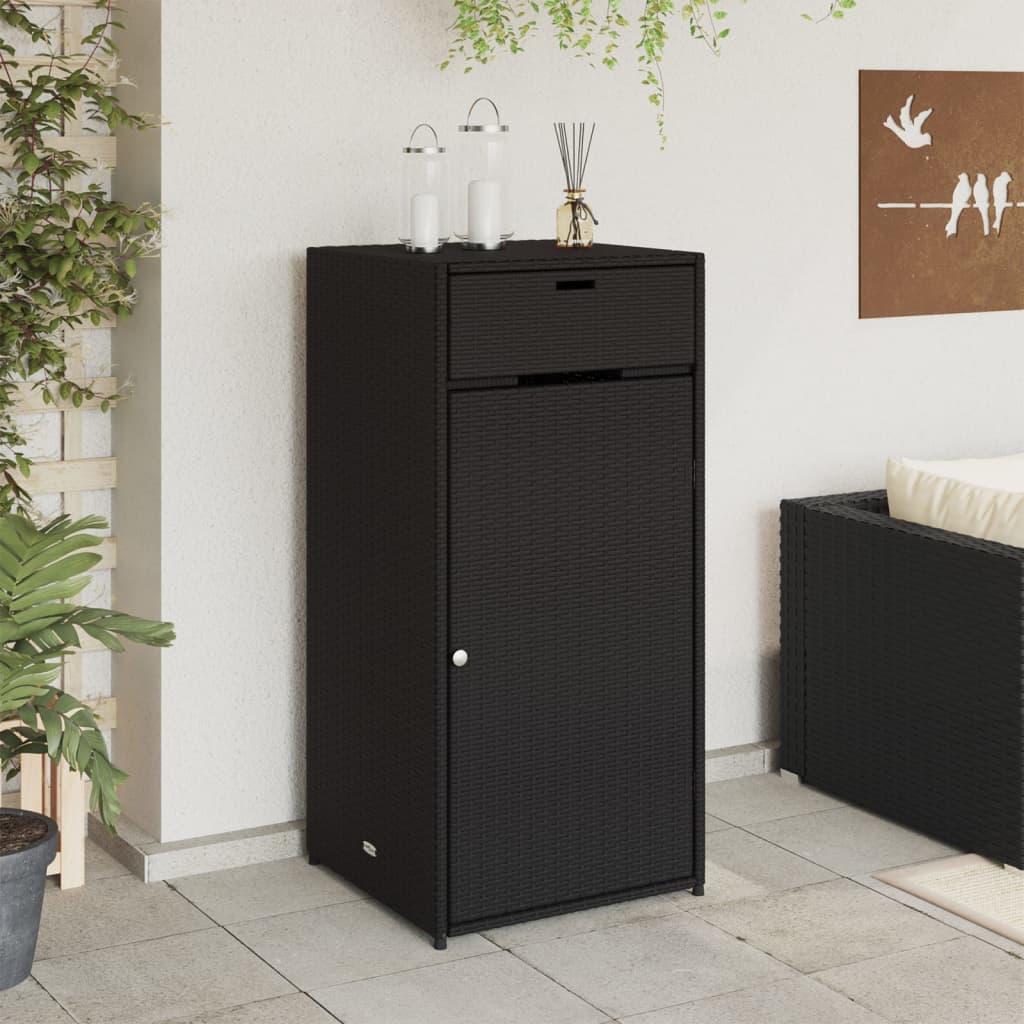 Gartenschrank Schwarz 55x55x111 cm Poly Rattan - Pazzar.ch