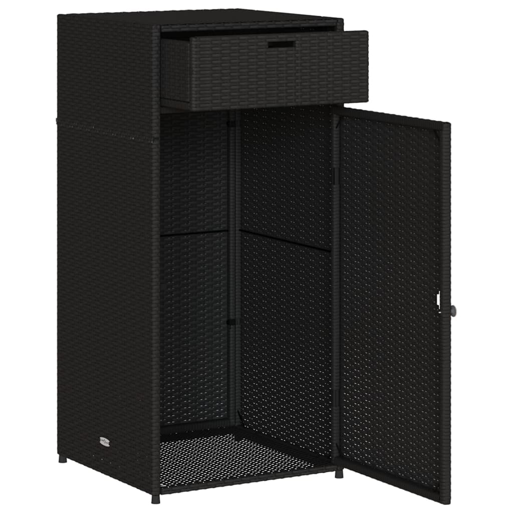 Gartenschrank Schwarz 55x55x111 cm Poly Rattan - Pazzar.ch