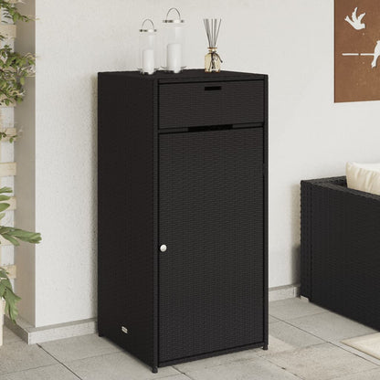 Gartenschrank Schwarz 55x55x111 cm Poly Rattan - Pazzar.ch