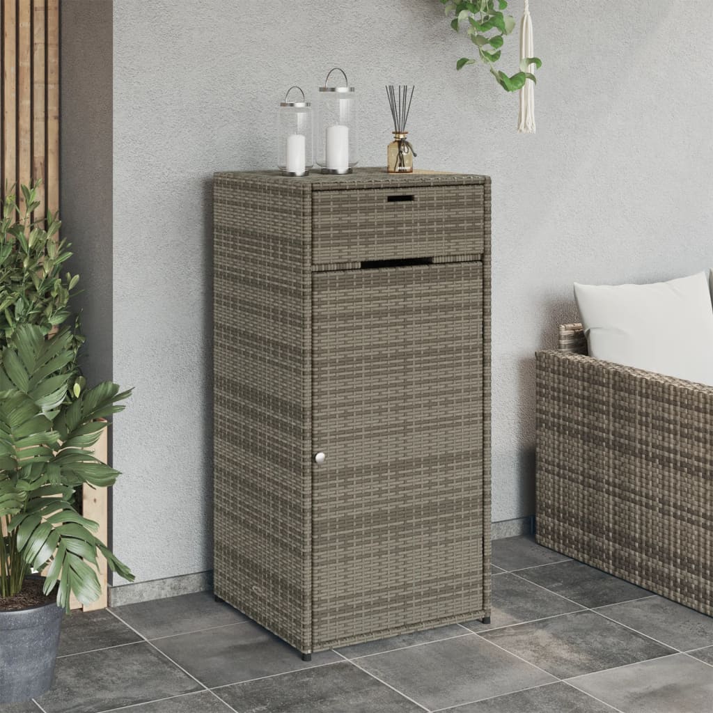 Gartenschrank Grau 55x55x111 cm Poly Rattan - Pazzar.ch