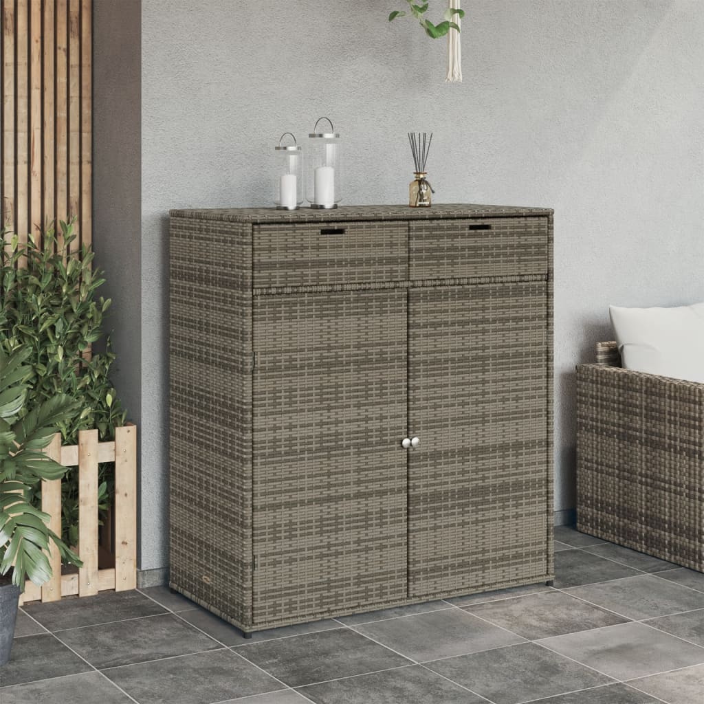 Gartenschrank Grau 105x55x113 cm Poly Rattan - Pazzar.ch