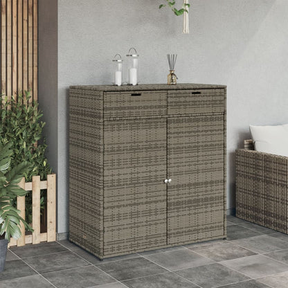 Gartenschrank Grau 105x55x113 cm Poly Rattan - Pazzar.ch