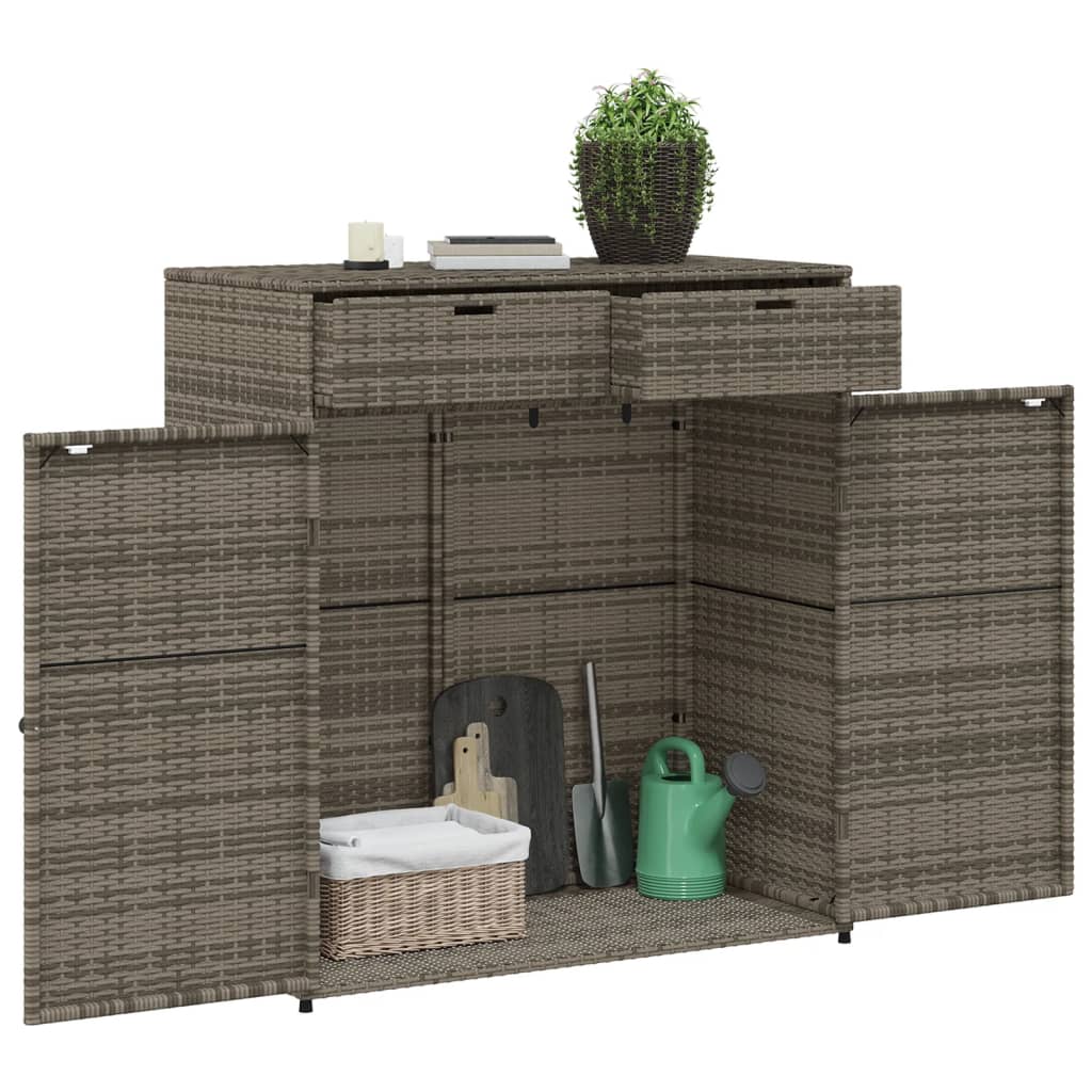 Gartenschrank Grau 105x55x113 cm Poly Rattan - Pazzar.ch
