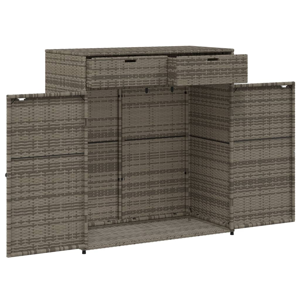 Gartenschrank Grau 105x55x113 cm Poly Rattan - Pazzar.ch
