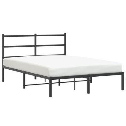 Bettgestell mit Kopfteil Metall Schwarz 135x190 cm - Pazzar.ch