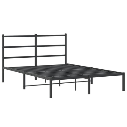 Bettgestell mit Kopfteil Metall Schwarz 140x190 cm - Pazzar.ch