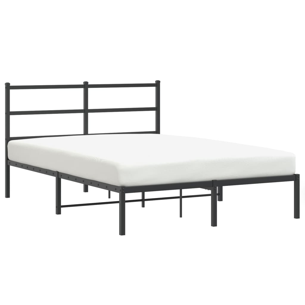 Bettgestell mit Kopfteil Metall Schwarz 140x190 cm - Pazzar.ch