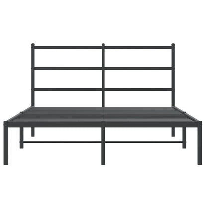 Bettgestell mit Kopfteil Metall Schwarz 140x190 cm - Pazzar.ch