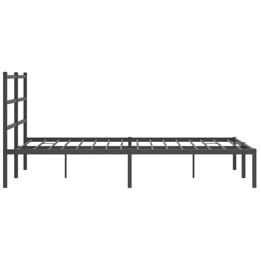 Bettgestell mit Kopfteil Metall Schwarz 140x190 cm - Pazzar.ch