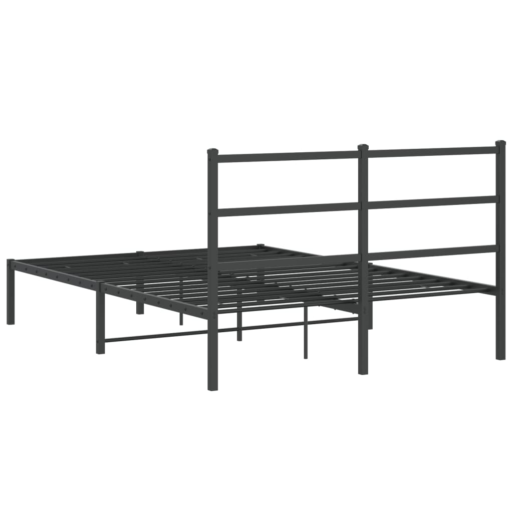 Bettgestell mit Kopfteil Metall Schwarz 140x190 cm - Pazzar.ch