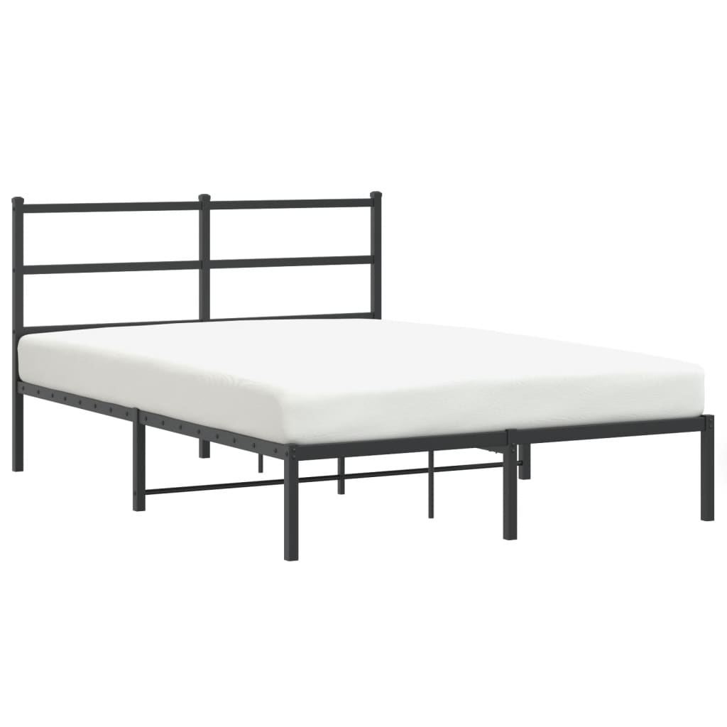 Bettgestell mit Kopfteil Metall Schwarz 140x200 cm - Pazzar.ch
