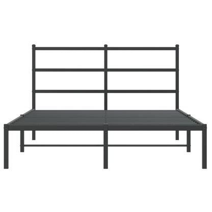 Bettgestell mit Kopfteil Metall Schwarz 140x200 cm - Pazzar.ch