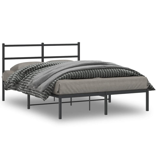 Bettgestell mit Kopfteil Metall Schwarz 140x200 cm - Pazzar.ch