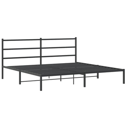 Bettgestell mit Kopfteil Metall Schwarz 183x213 cm - Pazzar.ch