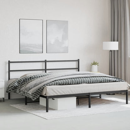Bettgestell mit Kopfteil Metall Schwarz 183x213 cm - Pazzar.ch