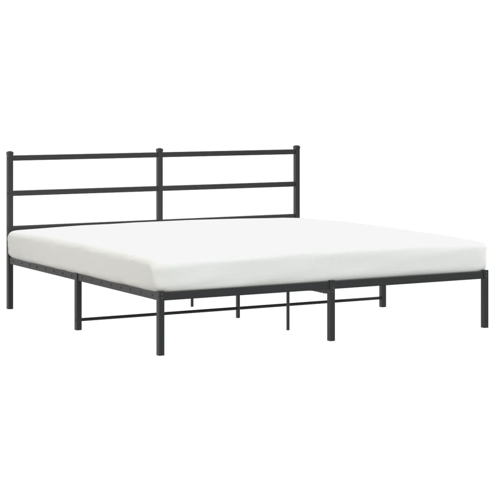 Bettgestell mit Kopfteil Metall Schwarz 183x213 cm - Pazzar.ch