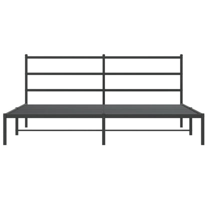 Bettgestell mit Kopfteil Metall Schwarz 183x213 cm - Pazzar.ch