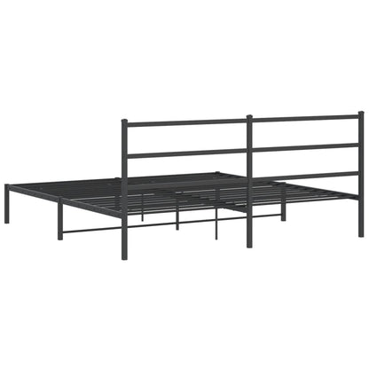 Bettgestell mit Kopfteil Metall Schwarz 183x213 cm - Pazzar.ch