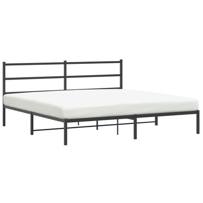 Bettgestell mit Kopfteil Metall Schwarz 193x203 cm - Pazzar.ch