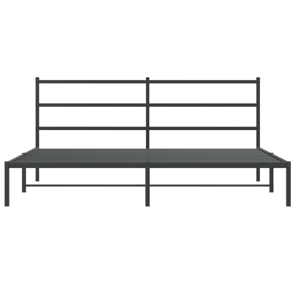 Bettgestell mit Kopfteil Metall Schwarz 193x203 cm - Pazzar.ch