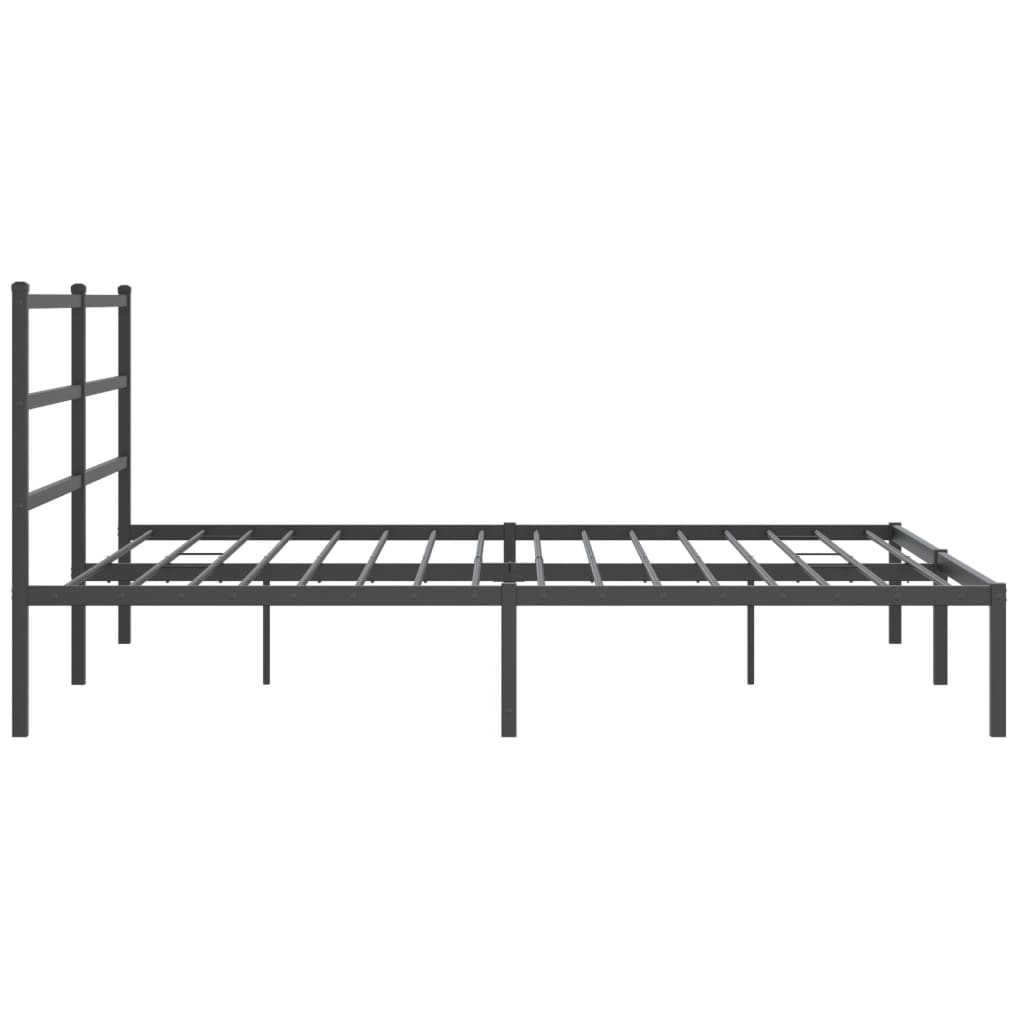 Bettgestell mit Kopfteil Metall Schwarz 193x203 cm - Pazzar.ch