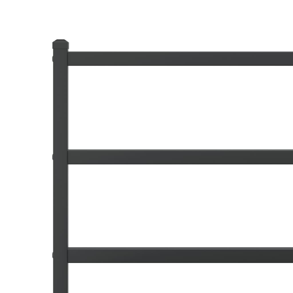 Bettgestell mit Kopf- und Fußteil Metall Schwarz 100x190 cm - Pazzar.ch