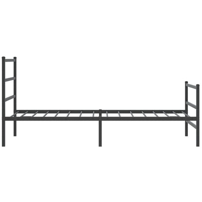 Bettgestell mit Kopf- und Fußteil Metall Schwarz 107x203 cm - Pazzar.ch