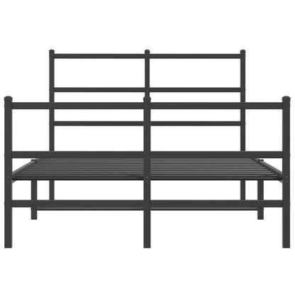 Bettgestell mit Kopf- und Fußteil Metall Schwarz 120x200 cm - Pazzar.ch