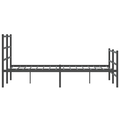 Bettgestell mit Kopf- und Fußteil Metall Schwarz 120x200 cm - Pazzar.ch
