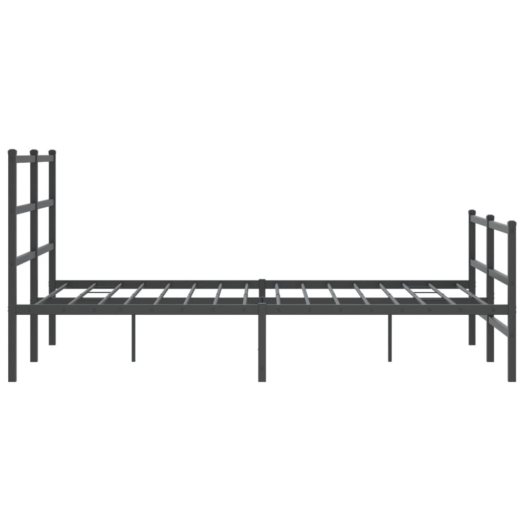 Bettgestell mit Kopf- und Fußteil Metall Schwarz 135x190 cm - Pazzar.ch