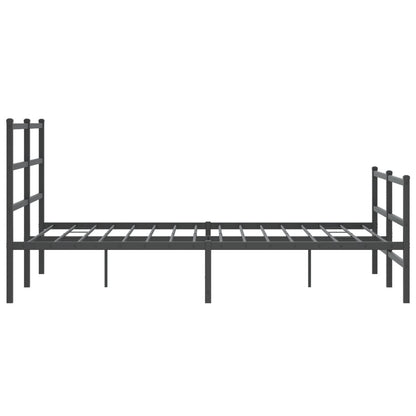 Bettgestell mit Kopf- und Fußteil Metall Schwarz 135x190 cm - Pazzar.ch