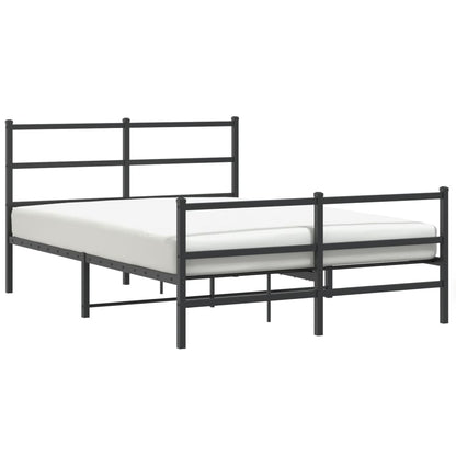 Bettgestell mit Kopf- und Fußteil Metall Schwarz 140x190 cm - Pazzar.ch