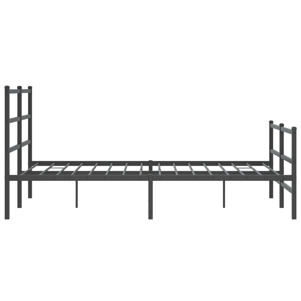 Bettgestell mit Kopf- und Fußteil Metall Schwarz 140x190 cm - Pazzar.ch