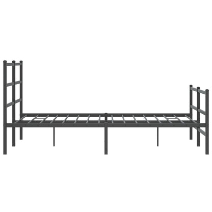 Bettgestell mit Kopf- und Fußteil Metall Schwarz 140x190 cm - Pazzar.ch