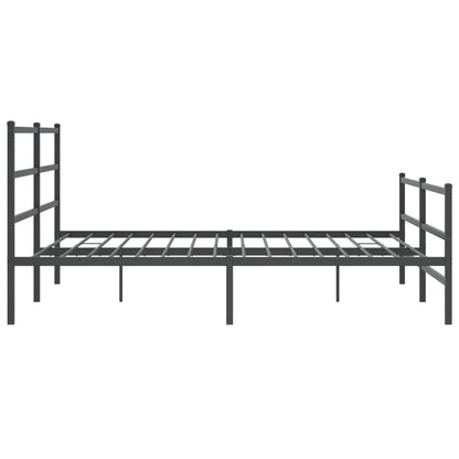 Bettgestell mit Kopf- und Fußteil Metall Schwarz 183x213 cm - Pazzar.ch