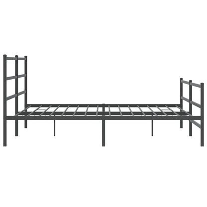 Bettgestell mit Kopf- und Fußteil Metall Schwarz 193x203 cm - Pazzar.ch