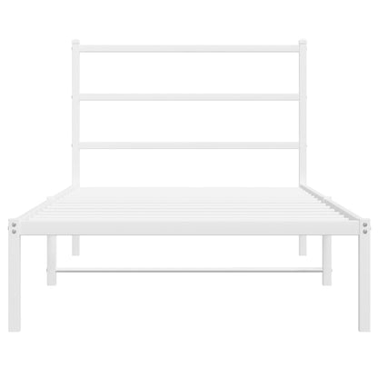 Bettgestell mit Kopfteil Metall Weiß 107x203 cm - Pazzar.ch
