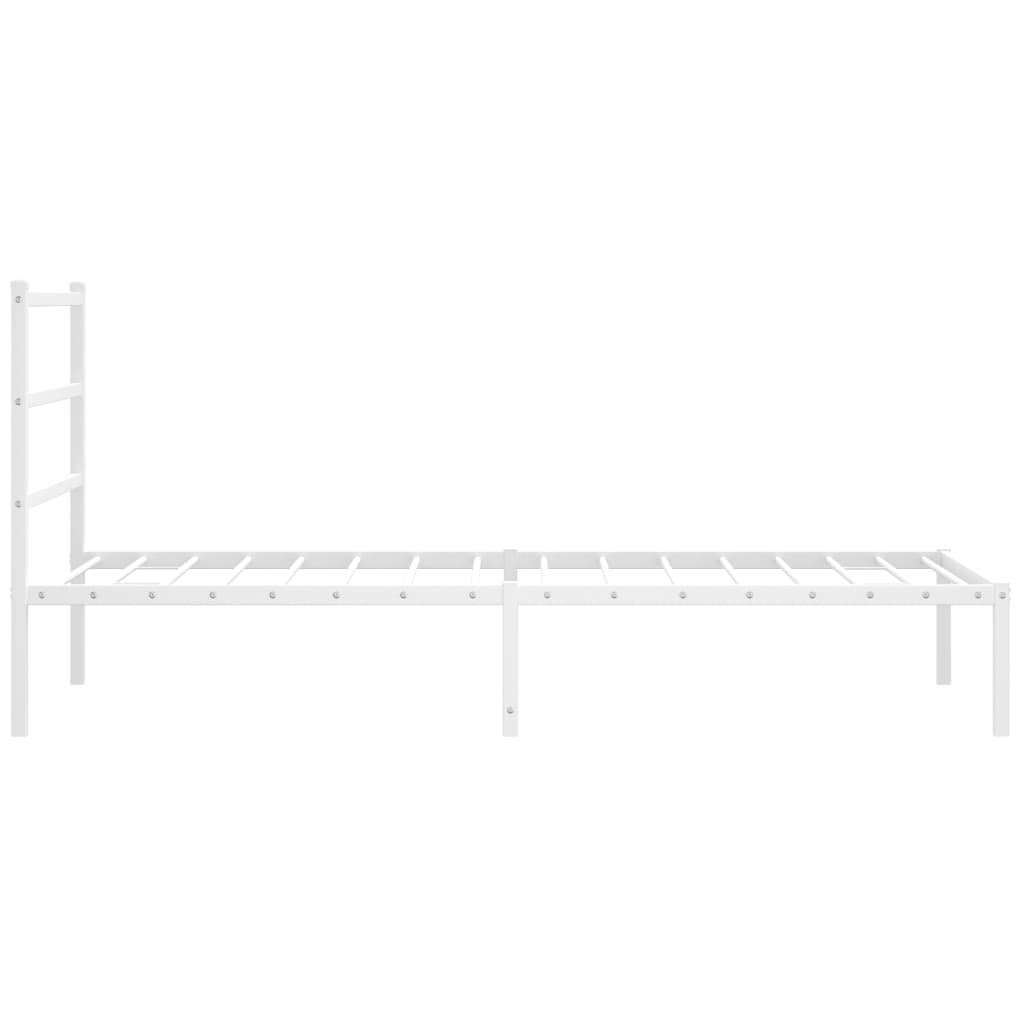 Bettgestell mit Kopfteil Metall Weiß 107x203 cm - Pazzar.ch